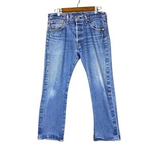 Levis 501 Original Fit Straight Leg Jeans Mens 33x30 Blue Waterless Button Fly